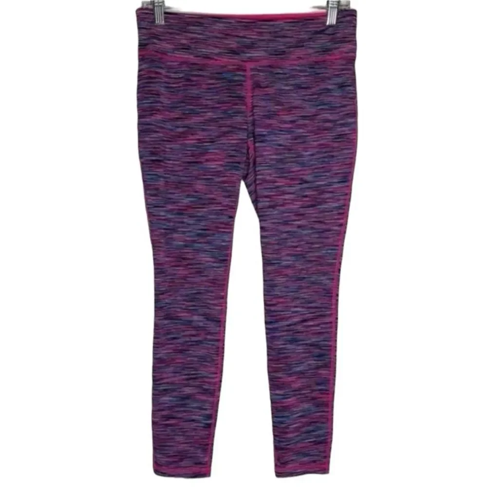 Ideology Pink Purple Space Dye Work Out Athletic Leggings M